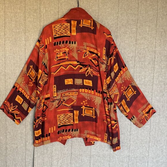 80s 90s Vintage Southwest Indian Foundation Open Front Tunic Pants Set Size M - Picture 6 of 17